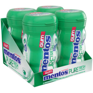 Mentos Gum Big Bottle 50pc Spearmint 3.53oz 4ct